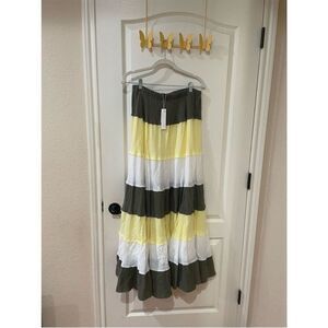 NWT Anthropologie by DREW Tiered Maxi Skirt Size Large retail $214